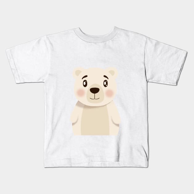 Baby White Bear Illustration Kids T-Shirt by gusstvaraonica